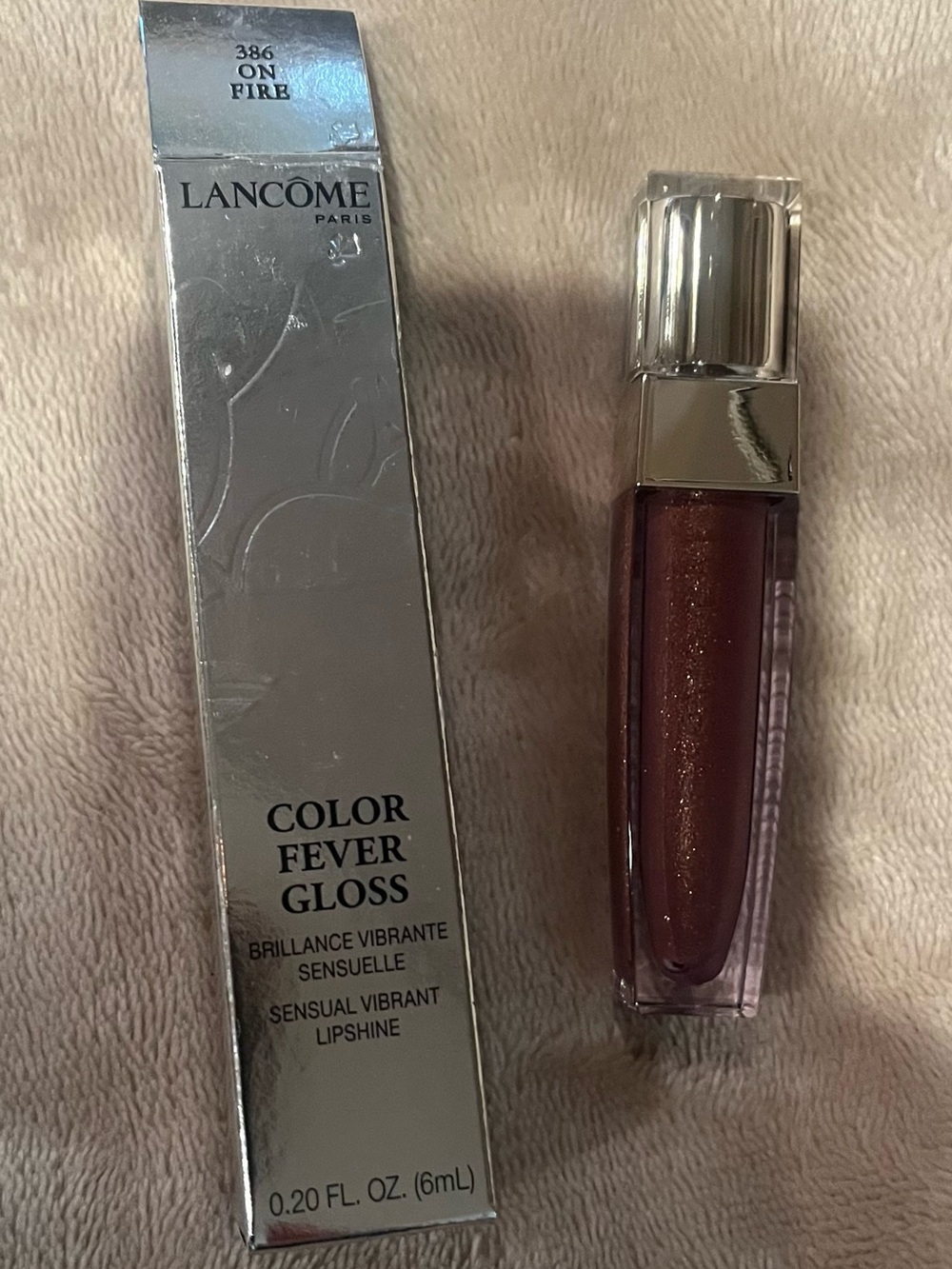 Lancôme Color Fever Gloss Lip Shine - 386 On Fire (Deep Shimmery Red) Mac lashes